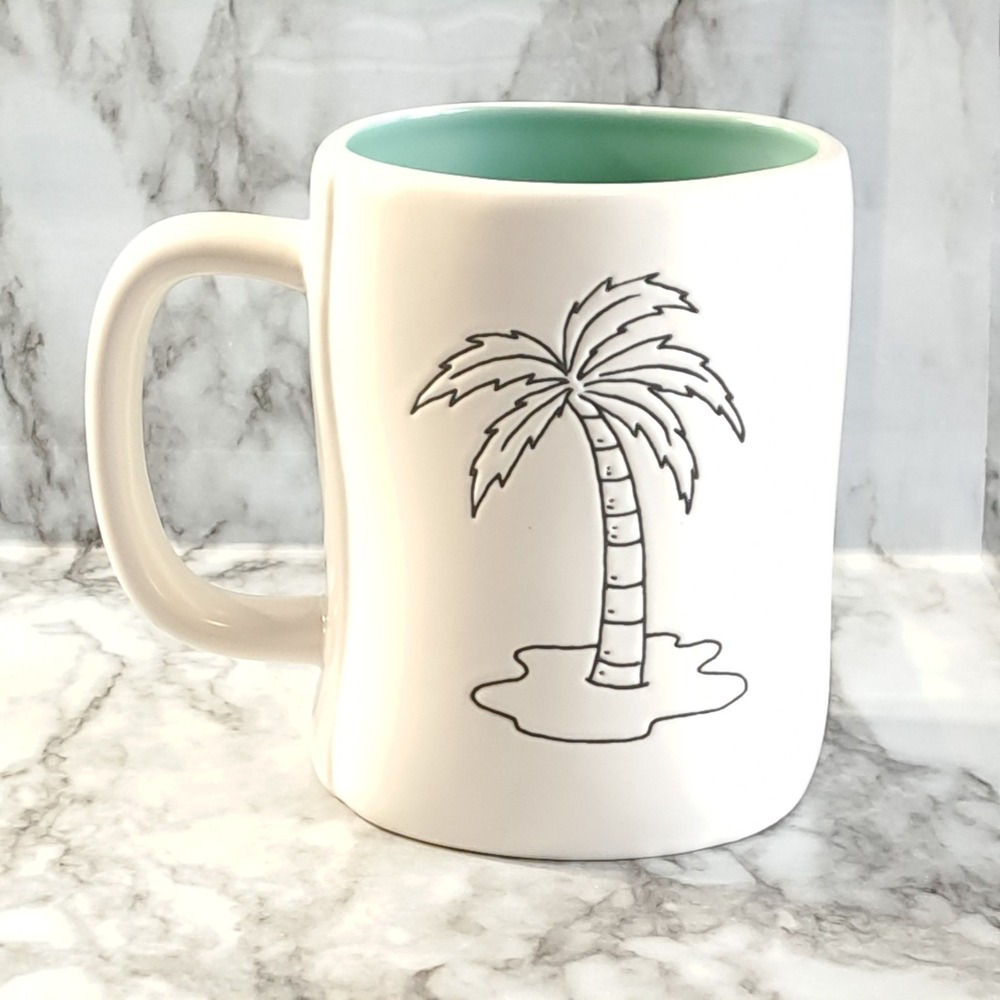 Rae Dunn Artisan Collection By Magenta Mug Coffee/Tea Miami Palm Tree White‎ - Picture 3 of 10